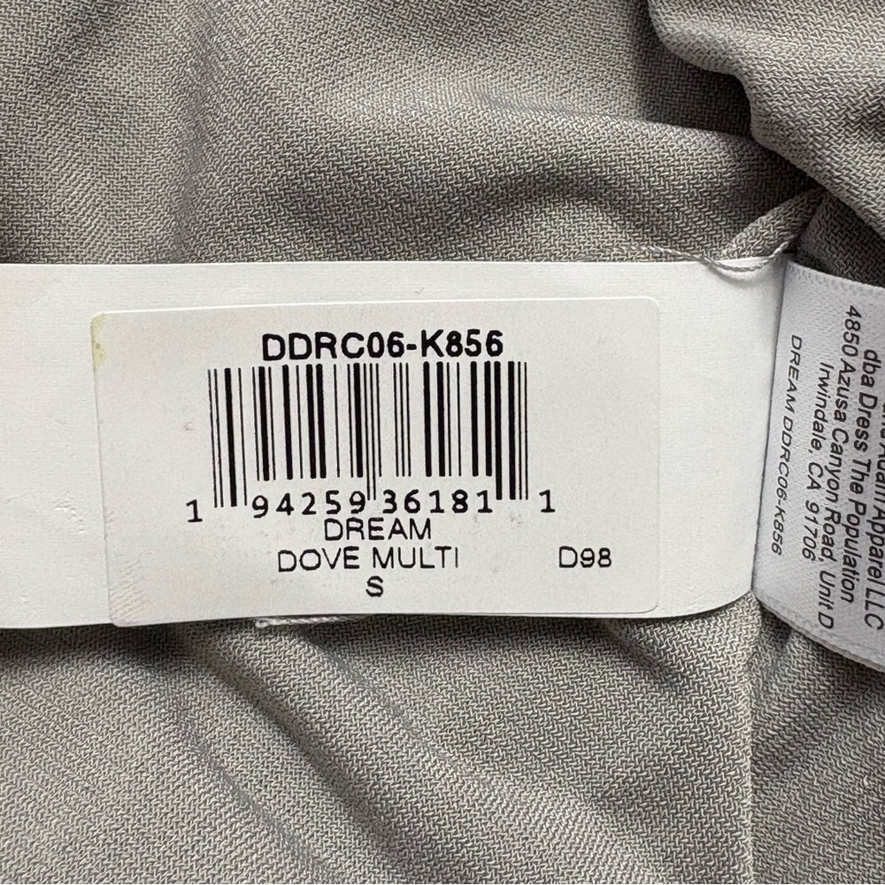 NWT Dress The Population Dream Metallic Tiered Midi Dress Size S Dove Multi - Picture 13 of 13